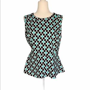Sleeveless polka dot blouse